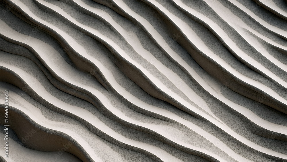 Obraz premium Monochrome wavy sand dune pattern abstract background