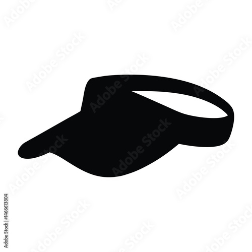 visors vector silhouette icon, black and white illustration of footwear.