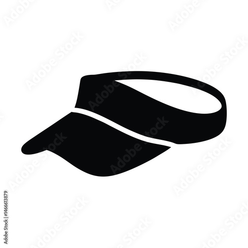 visors vector silhouette icon, black and white illustration of footwear.