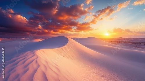 Sunset Over Soft Sand Dunes