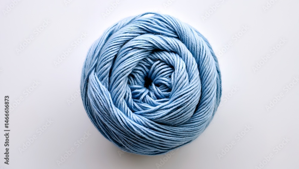 Soft blue woolen yarn ball on white background Soft blue woolen yarn ball on white background