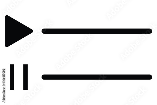 Video play, audio play, music Player, and pause icon vector. Video player template for web or mobile apps.  Modern UI Design element for Music, video, vector illustration. 