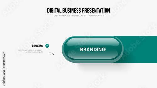 Financial Profile 1 Step Diagram Frame Design. Market Forecast One Option Infographic Slide Template. Product Innovation Slideshow Layout Vector Illustration.