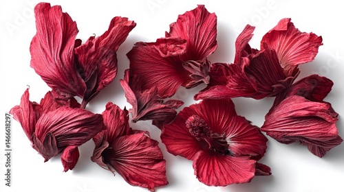 Dried Red Hibiscus Petals - A Stunning Floral Arrangement