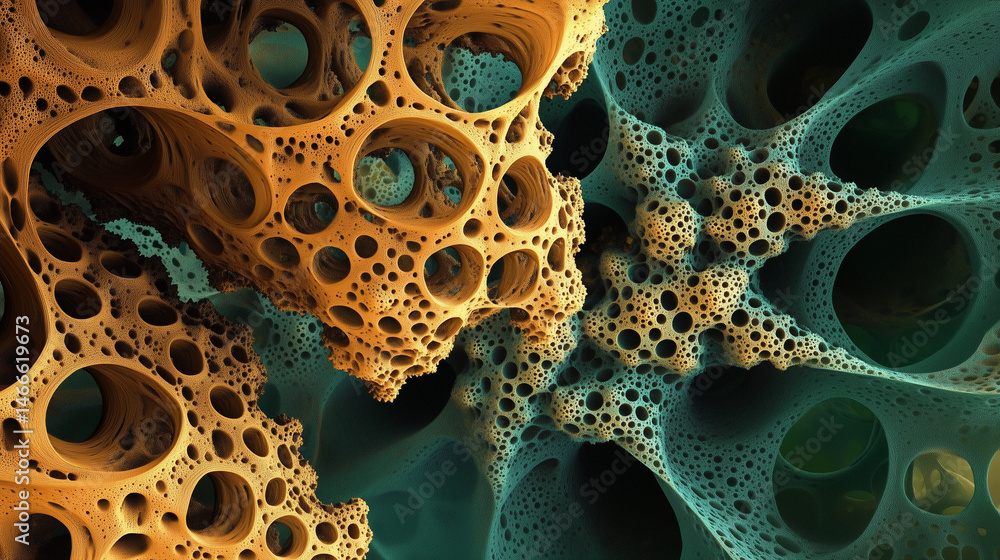 Close-up of a protein molecule with complex folding patterns.