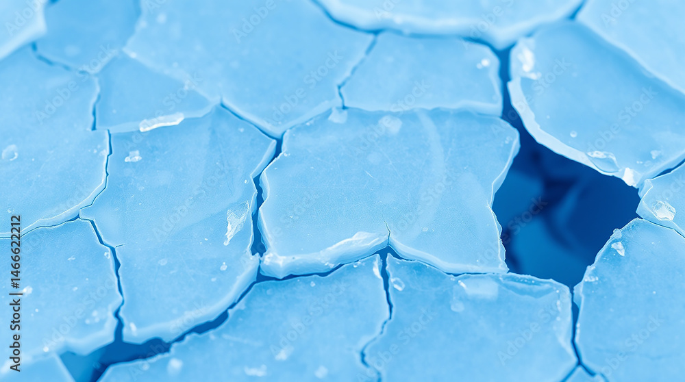 Blue Ice Shattered Pattern with Frosty Textures and Bright Lighting
