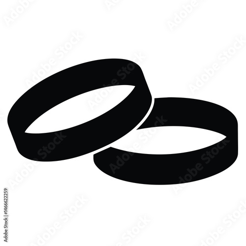 wristbands vector silhouette icon, black and white illustration of footwear.