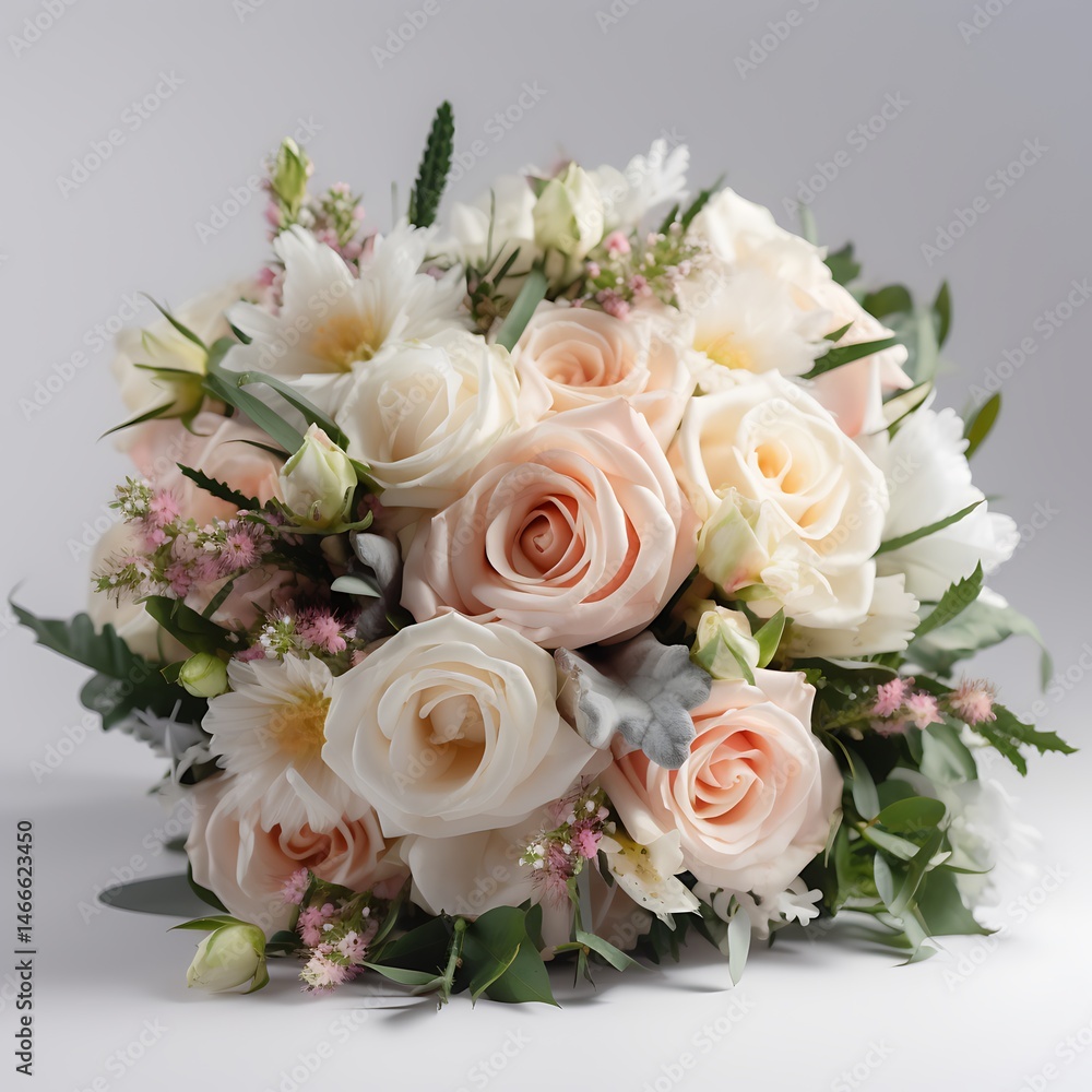 Peach White Bridal Bouquet. Peach White Bridal Bouquet.