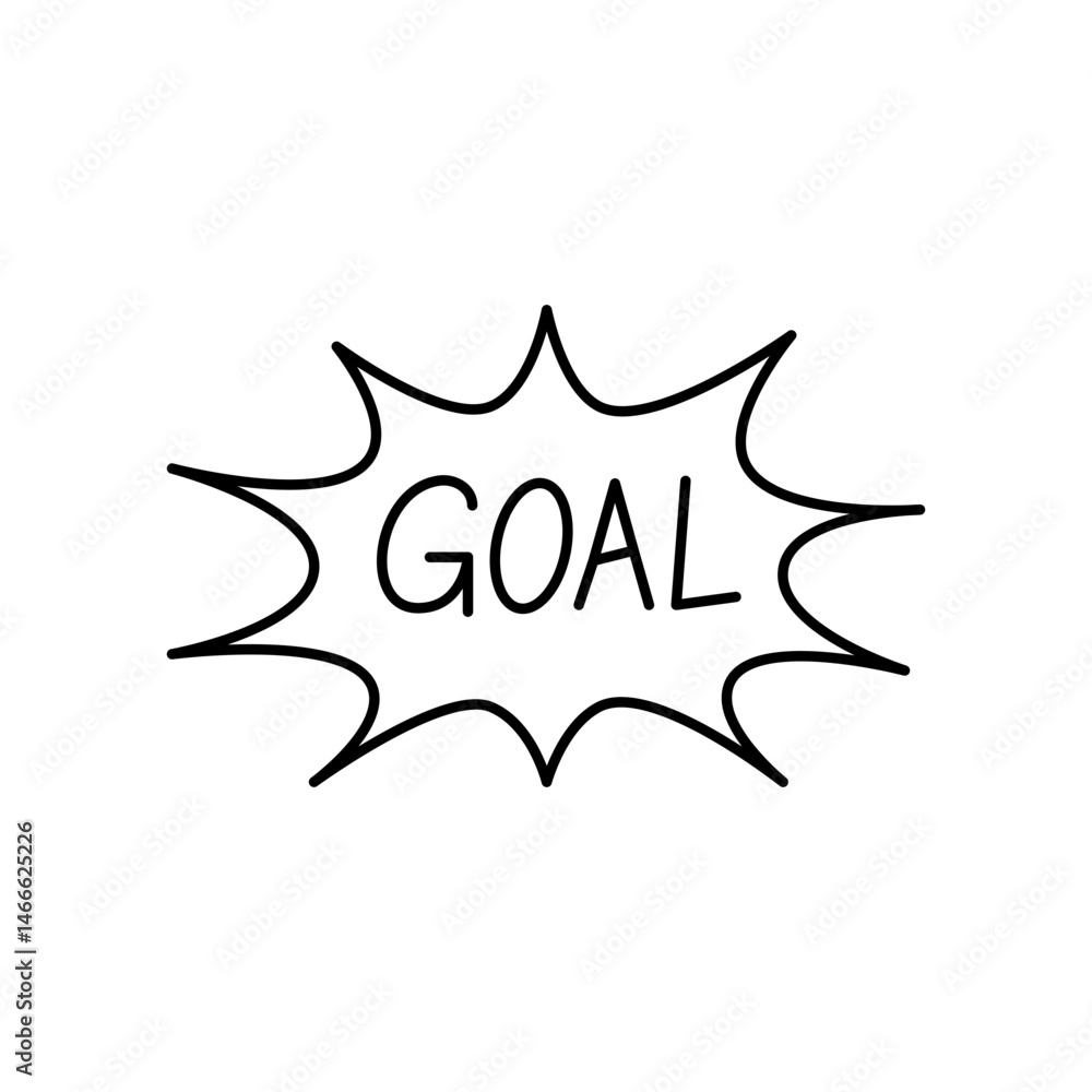 Outline goal text comic speech doodle vector Outline goal text comic speech doodle vector