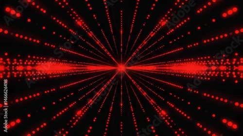 Dynamic red light patterns create vibrant visuals