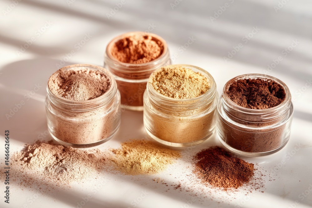 Powder Pigments in Glass Jars Powder Pigments in Glass Jars