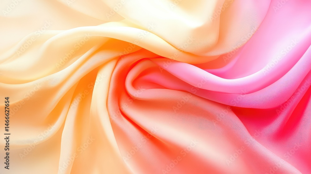 Fototapeta premium Flowing fabric texture with vibrant gradients and gentle folds for elegant abstract background design