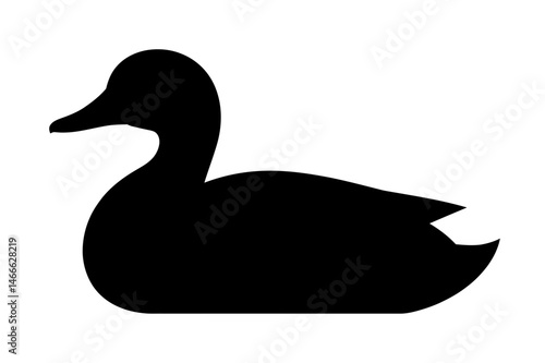 Black duck silhouette waterfowl avian illustration