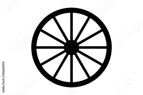 Vintage wagon wheel antique cart wheel illustration