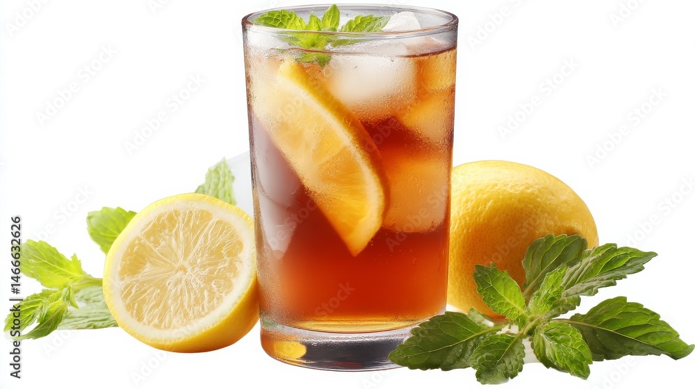 Iced Lemon Mint Tea - Refreshing Summer Drink Iced Lemon Mint Tea - Refreshing Summer Drink