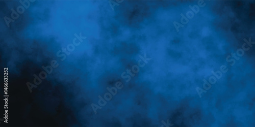 Artistic Abstract Cloud Texture in Blue Tones with Dark Background


