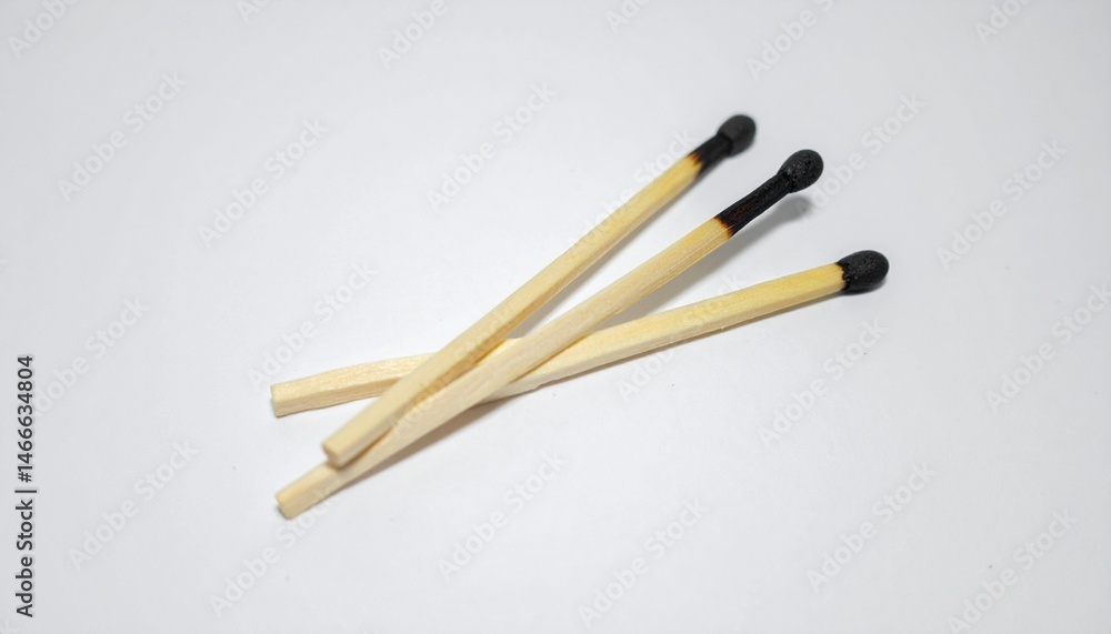 Matchsticks with Sulfur Tip on Isolated Background Matchsticks with Sulfur Tip on Isolated Background