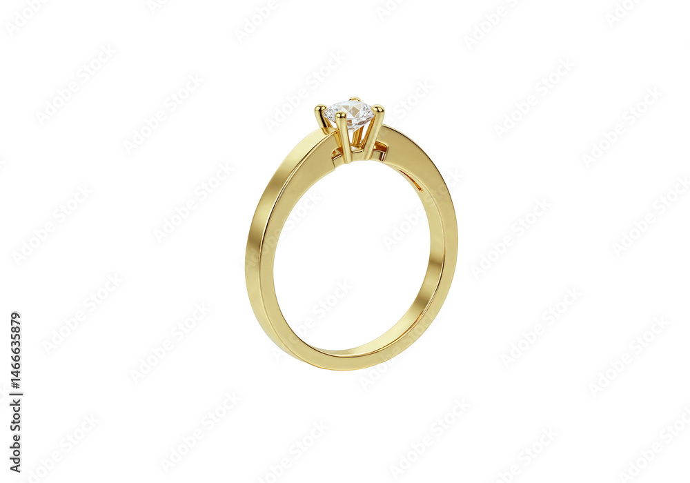 Gold Engagement Ring with Diamond Gold Engagement Ring with Diamond