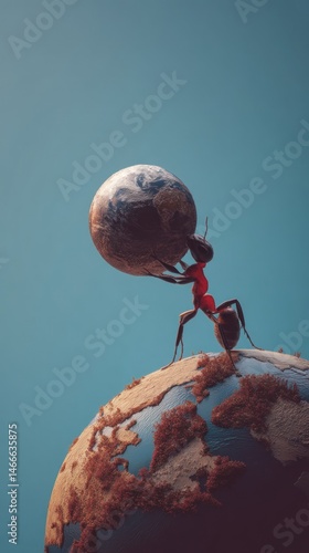 Ant carrying Earth