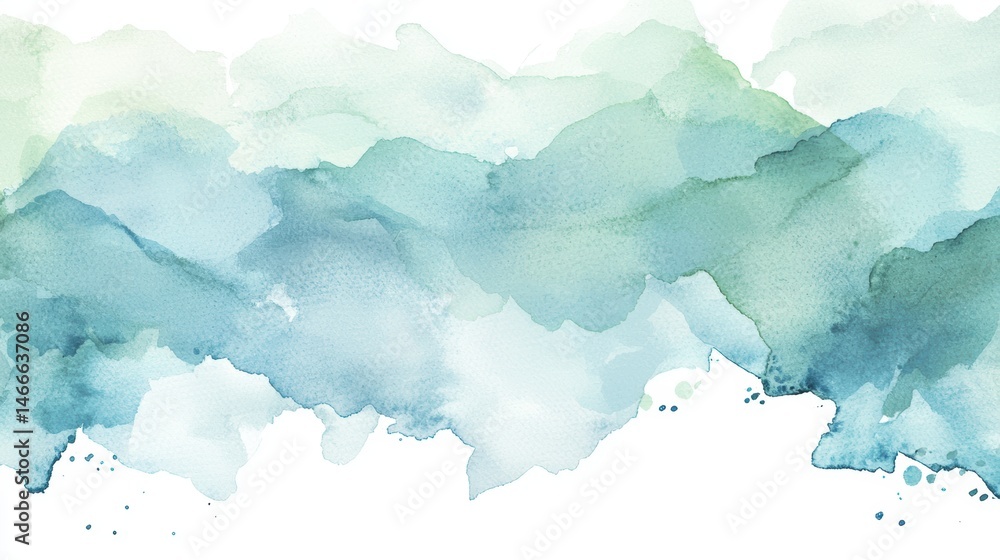 Obraz premium Soft watercolor background in shades of blue.