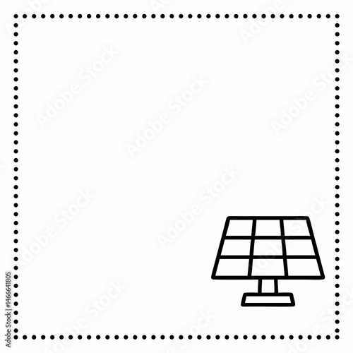 Solar panel icon with copy space for energy-related themes  
