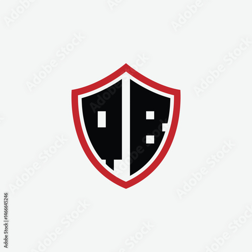741 shield logo shape letter alphabet educational learning Q B
