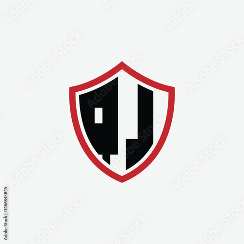 749 shield logo shape letter alphabet educational learning Q J
