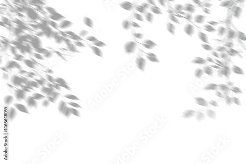 Abstract natural tree leaves silhouette shadows on transparent background png_wind