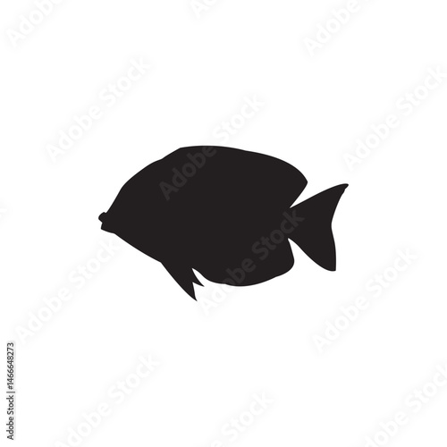 purple yellow tang fish silhouette