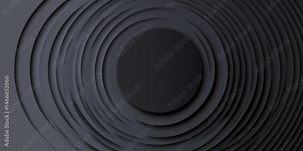 Obraz premium Dark Echoes Abstract Concentric Circle Background.