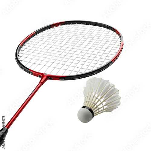 badminton racket and shuttlecock