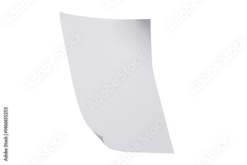 Canvastavla white paper sheet float in the air isolated on transparent png background,Design template or mockup