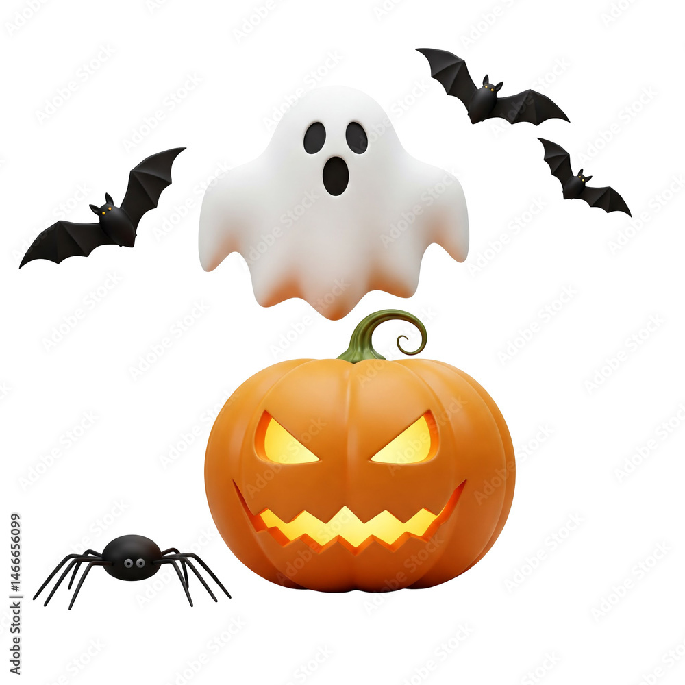 Fototapeta premium halloween pumpkin with bats