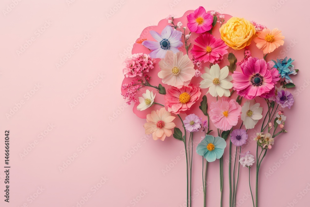 Colorful floral arrangement representing mental health awareness