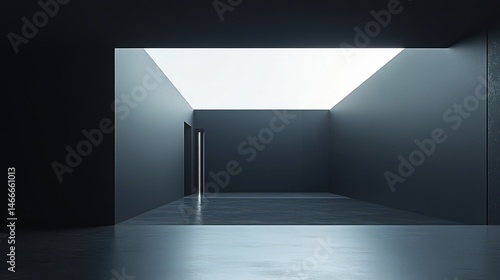 Obraz na płótnie Abstract room with ceiling light casting strong contrast w salonie