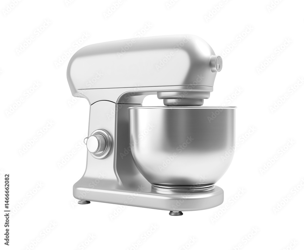 A silver grey stand mixer A silver grey stand mixer