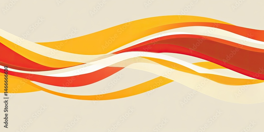 Warm Waves Abstract Energetic orange and red curves on beige background. Warm Waves Abstract Energetic orange and red curves on beige background.