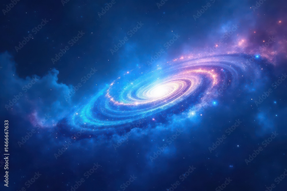 Abstract swirling nebula of vibrant blue light, mystical, fluid, dark Abstract swirling nebula of vibrant blue light, mystical, fluid, dark