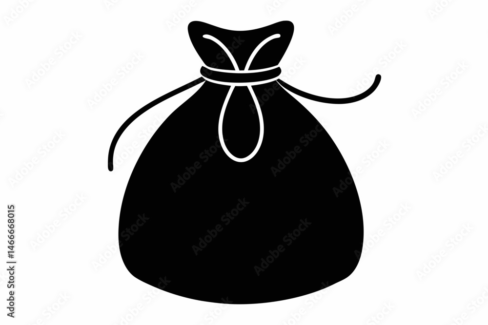 Foto Drawstring Bag Silhouette Vector Illustration