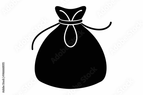 Drawstring Bag Silhouette Vector Illustration 