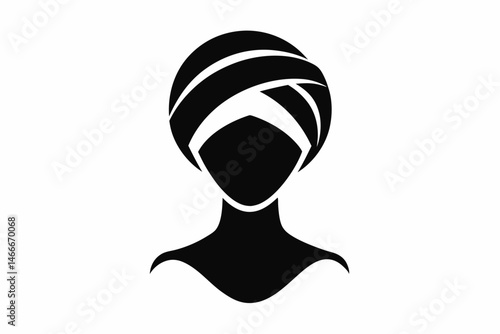 Headwrap Silhouette Vector Illustration  