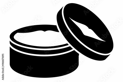 Lip Balm Tin Silhouette Vector Illustration 