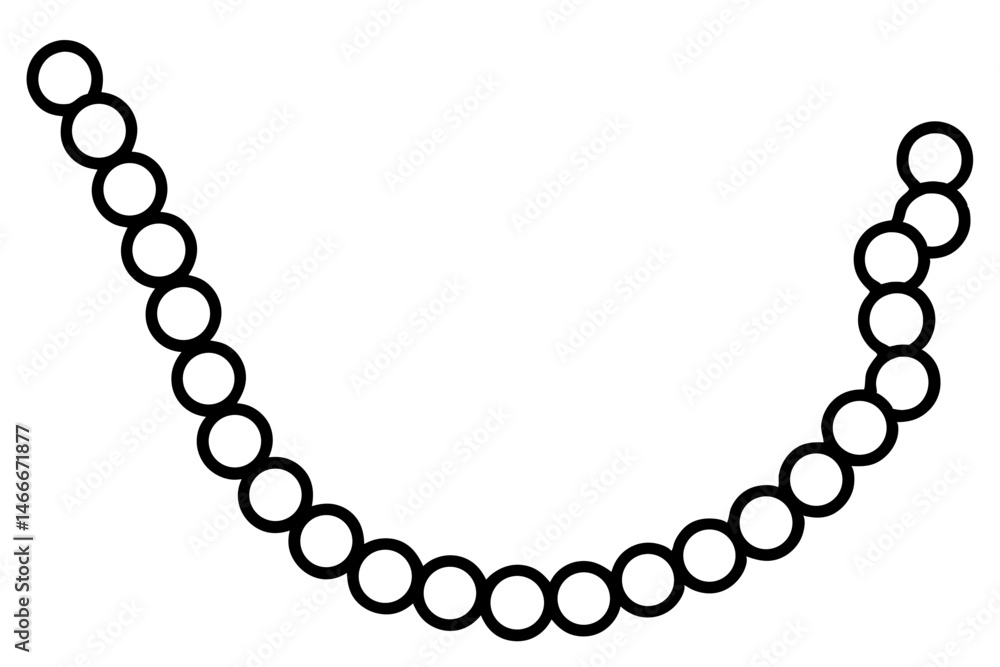Pearl Chain Line Art Vector Illustration Pearl Chain Line Art Vector Illustration