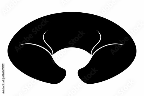 Neck Pillow Silhouette Vector Illustration 