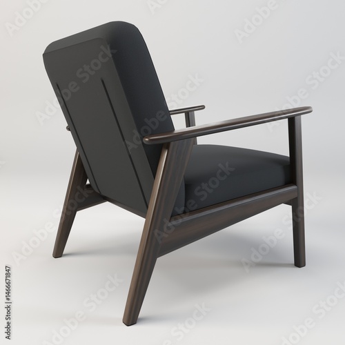 wooden metal chair sofa brown offwhite black white chair aesthetic unique 3D illustration render images for graphical content and furniture interior decor home and house lifestyle all angles photos