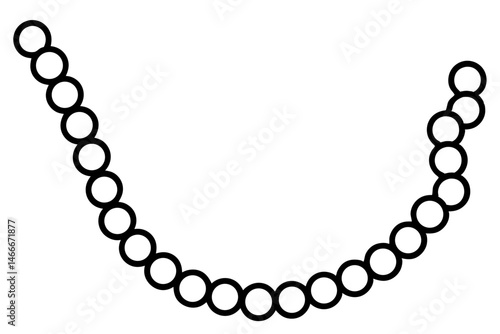Pearl Chain Line Art Vector Illustration  