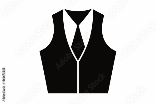 Sleeveless Vest Silhouette Vector Illustration 