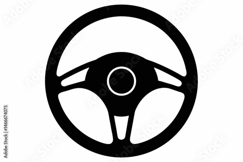Steering Wheel Silhouette Vector Illustration 