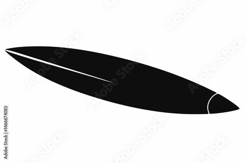 Surfboard Silhouette Vector Illustration  