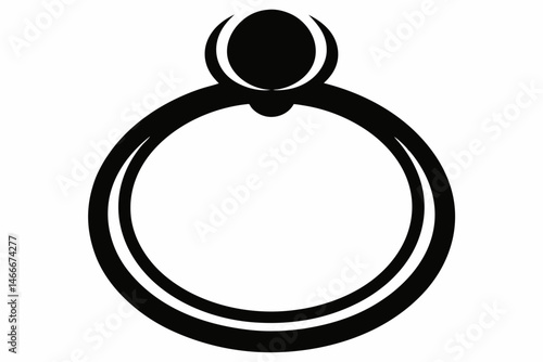 Towel Ring Silhouette Vector Illustration  